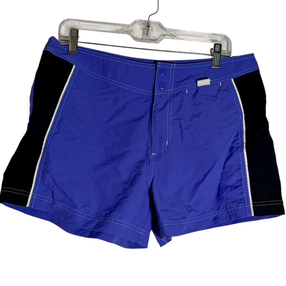 Ll Bean Women's Nylon Swim Athletic Shorts 0AW59 4 Inch Purple‎ Black 16
